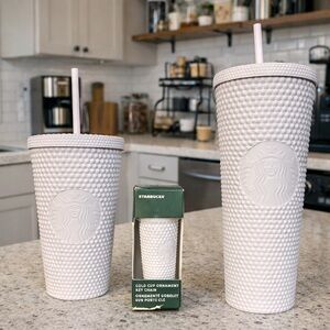 Starbucks Lilac Studded Tumbler Set + Mini Ornament Keychain NWT